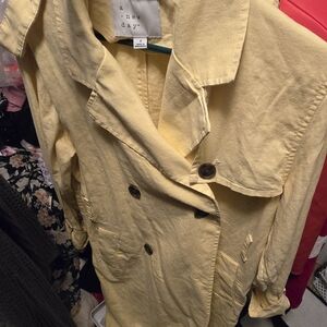 A New Day Women's Light Yellow Trench Coat